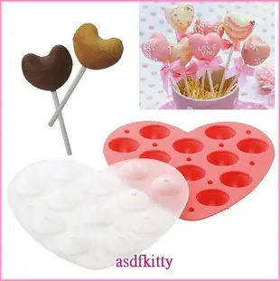 asdfkitty*貝印KAI矽膠模型-立體愛心-棒棒糖模/巧克力模/冰塊模/果凍模/手工皂模-正版商品