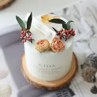 在飛比找樂天市場購物網優惠-CITTA 精油香氛蠟燭-玫瑰款含原木底座 手工植物香薰蠟燭