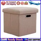 LF# Folding Storage Ottoman 11.81x11.81x11.81inch Square Footrest Footstool (Bei