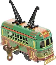 PHENOFICE 80s Collection Mini Toy Trolley Metal Pull Back Bus Friction Powered Car Toy Decorative Bus Set for Toddlers