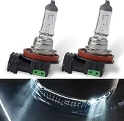 dawfall 2 PCS H11 Car Halogen Fog Light Bulb, 12V 55W High Transmittance Quartz Glass Shock-resistant High Low Beam Bulb, Vehicle Lighting Accessories, Suitable for Most Cars and SUVs (White)