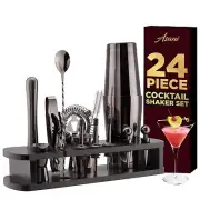 Cocktail Shaker Set Bartender Kit - 24-Piece Home Bartending Kit with Stand a...