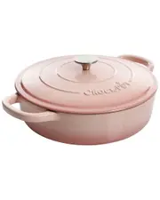 Crockpot Artisan 5qt Blush Round Enameled Cast Iron Braiser Pan