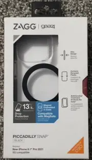 ZAGG Gear4 Piccadilly Snap MagSafe Case for iPhone 13 6.1" ONLY - Clear/Black