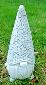 Latex gnome mold plaster cement concrete mosaic flower elf mould 8.5"H x 4.5"W