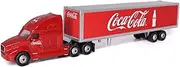 Classic Long Hauler Tractor Trailer Coca-Cola Red 1/87 (HO) Scale Diecast Model by Motorcity Classics 487010