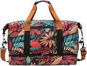 Travel Duffle Bag with Adjustable Shoulder Strap Luggage Bag with Shoe Compartment Overnight Bag Gym Handbag for Camping, Red
