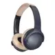 Audio-Technica鐵三角 ATH-S220BT 無線藍牙耳罩式耳機（支援有線使用） 灰藍杏_廠商直送