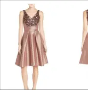 Pamella Roland Embellished Mikado Fit and Flare Dress Size 0