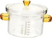 CONGARTENO Steam Bowl Lid Glass Soup Pot Mini Stewed Bowl Scale for Baby Food Storage