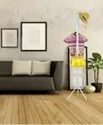 12 Hook Coat Hanger Stand 3-Tier Hat Clothes Metal Rack Tree Style Storage White