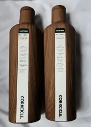 2 New CORKCICLE Canteen Walnut Wood Stainless Steel Tumbler 25 oz.