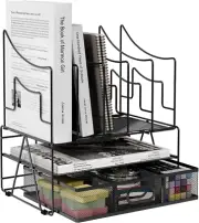 Desktop Mesh Desk Tidy Versatile A4 File Sorter Magazine Holder Folder Storage F