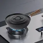 Wok Pan Wooden Handle Boiling Induction Cooker Home Cooking Wok Cast Iron Wok