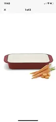 Cuisinart Chef's Classic Enameled Cast Iron 14" Roasting Lasagna Pan Red