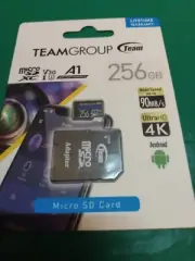 TeamGroup 256GB MicroSDXC UHS-I U3 A1 4K UHD MicroSD Card & Adapter - New Sealed