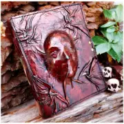 3d Face Handmade vintage leather journal junk journal book of shadows gifts