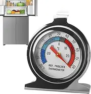 Fridge Temperature Thermometer - Freezer Thermometer | Fridge Freezer Thermometer | Stainless Steel Oven Temperature Gauge - Clear Dial Baking Tool for Home, Traveling, Picnic, and Barbecue