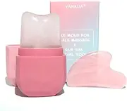 VANALIA Ice Roller and Gua Sha Set for Face, Eyes and Neck - Skin Care Beauty Tools to Brighten Skin and Enhance Natural Glow (Pink)