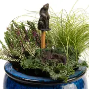 Jardinopia - Antique Bronze Moongazing Hare, Stake Topper, Polyresin