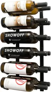 W Series Wine Rack 2 - Double Depth, Metal Wall Mounted Wine Rack - Modern, Easy