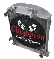 RC 2 Row 1" Tubes Radiator Chevy/Mopar Configuration,16" Fan - 1932 Ford Chopped (for: Ford)