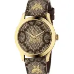 【GUCCI 古馳】G-TIMELESS 雙G蜜蜂印花腕錶X38MM(YA1264068)