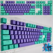 104Pcs Purple Turquoise Full Size Key Double Shot Keycaps Mechanical Keyboards