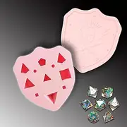DND Dice Mold for Resin Casting, Sharp Edge D&D Silicone Dice Molds with 37pcs Dice Making Kit, Personalized Silicone DND Dice Molds for DIY Crafting of 7 Standard Polyhedra - Pink