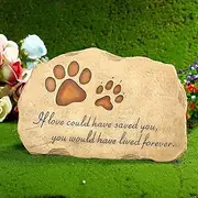 Pet Memorial Stone Pet Memory Stepping Stone Cat Dog Headstone Garden Memorial Gravestone Paw Print Resin Gardening Stone for Thoughtful Dog Remembrance Pet Loss, 11 x 7.5 Inch
