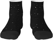 [JBYJBX] Black Glitter Print Adult Socks Womens Mens Workout Thermal Cozy All-Season Gift Holiday Articles Use, 1 Black, One Size
