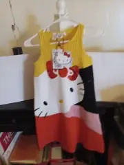 HELLO KITTY DRESS with RED SEQUIN BOW that switches to a SILVER SEQUIN BOW