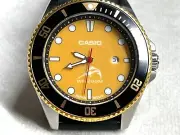 Watch Casio Duro MDV-106G- MOD Yellow Dial Luminous Green 200 Meter WR Date