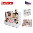 Versatile Kids' Storage Organizer - White Cubby with 3 Bins & 2 Shelving Options
