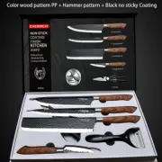 6 PCS Kitchen Knives Set Stainless Steel Chef Cleaver Scissor Peeler Kit Knife