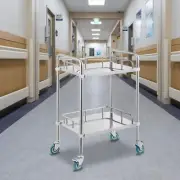 2 Shelf Lab Cart Stainless Steel Rolling Cart for Lab Equipment