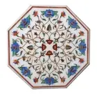 Heritage Art Coffee Table Top with Royal Look Octagonal White Marble Side Table