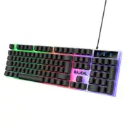 Gaming Keyboard with 7 Color Backlit Design Responsive Mechanical Keys