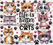 CAT LIFE IS BETTER WITH CATS COMPUTER MOUSE PAD 9 X 7