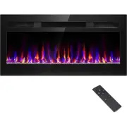 31 Inch Electric Fireplace Recessed and Wall Mounted, Fireplace Heater and Li...