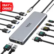 Docking Station Triple Monitor USB C Dual HDMI 13 in 1 DisplayPort Ethernet MacB