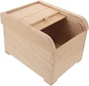 NOLITOY Solid Wood Rice Box Food Storage Container Storage Boxes with Lids Rice Storage Bin Bins for Kitchen Food Containers with Lids Cereal Storage Container Rice Bucket Beige Wooden