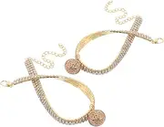 GREENADSCAPE 2Pcs Adjustable Pet Decorative Collar with Bells Rhinestone Inlaid Soft Necklace for Dogs and Cats Comfortable and Fashionable Neckwear for Puppies and Kittens