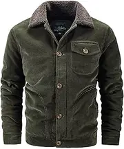 [BYONIC] Men's Corduroy Shirts Coat Button Down Trucker Jacket Winter Coats Slim Down Jackets Warm Parkas Casual Jaquetas Fashion Male Thicker Outwear