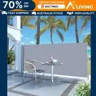 Retractable Side Awning 140 x 300 cm Grey Outdoor Privacy Screen Patio Sha 45357