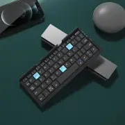 Mini Folding Bluetooth Wireless Keyboard | With Magnetic Stand Aluminum Mini Keys | Portable Lightweight Travel Keyboard | Rechargeable Pocket Portabl