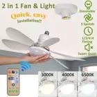 Large Ceiling Fan E27 Socket Fan 30W with Dimmable LED Light Remote Controller