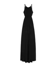 long open back dress in silk georgette FR36,FR38 black