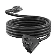 25Ft 12/3 Outdoor Extension Cord with 3 Outlets for Garage Garden Home