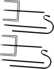 Kisangel 2pcs Weatherproof Iron Shepherd Hooks for Garden Pole Stake Hanger Flowerpot Lantern Hangers Rust-Resistant Yard Decor
